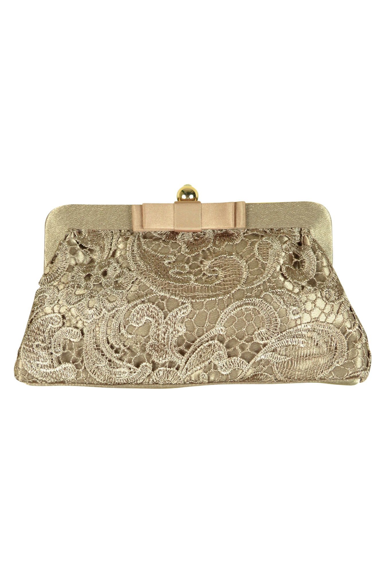 エルモソ リュクス(Hermoso luxe) モカレースがま口バッグ