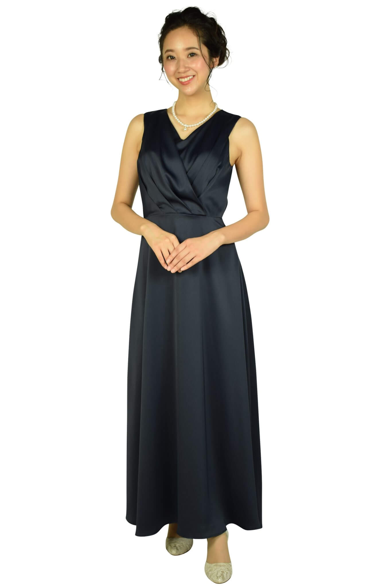 エルモソ リュクス (Hermoso luxe)カシュクールネイビーロングドレス