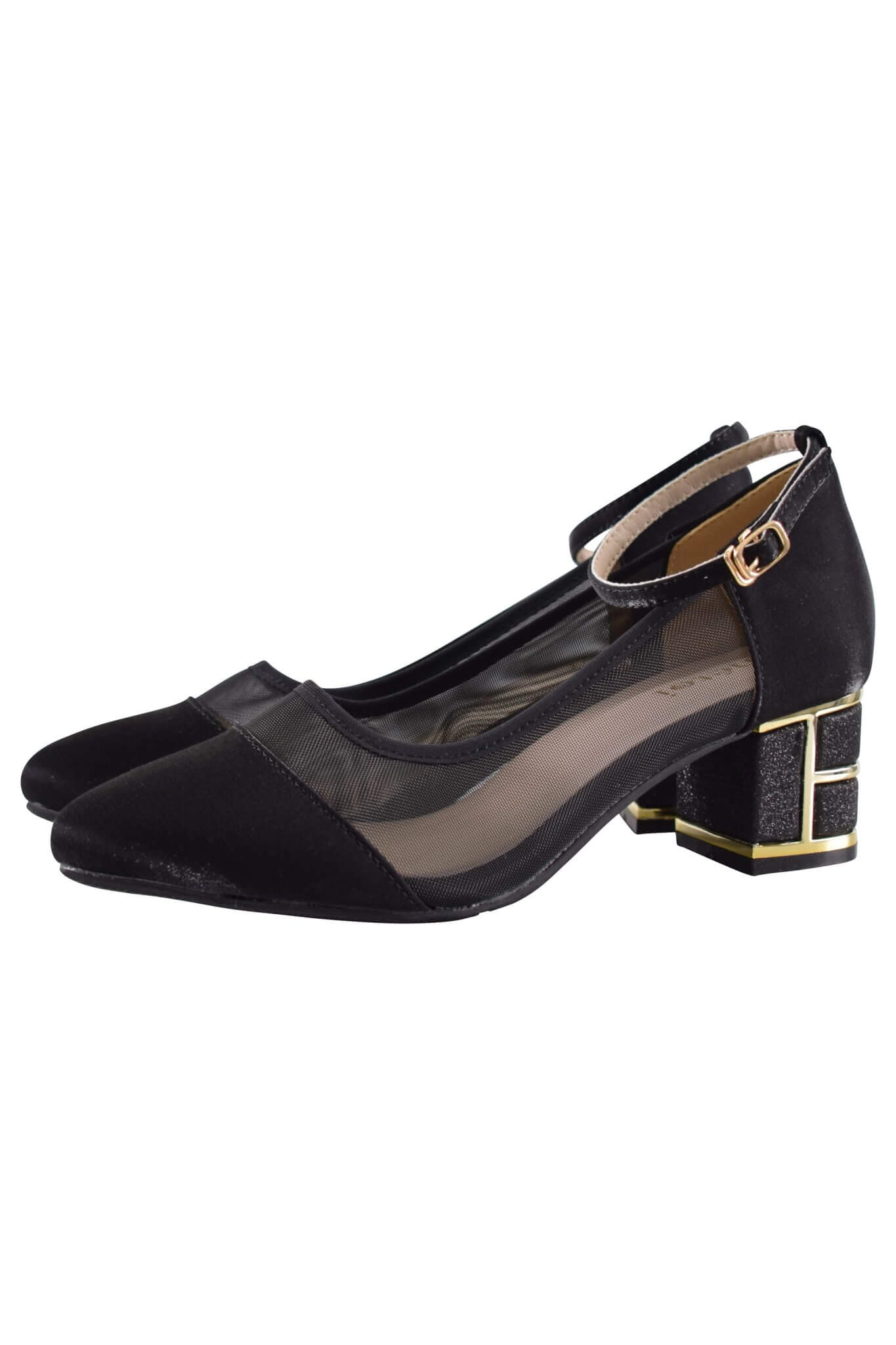 metoi
シアー調チャンキーヒールブラックパンプス
