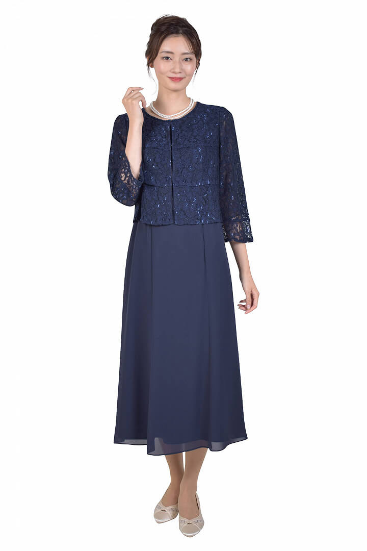 Apploberry 東京ソワール
セットアップ風レースネイビードレス